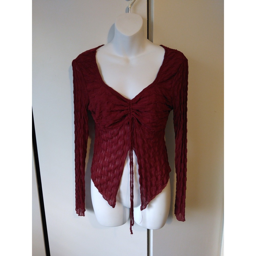 Velvet Moon Womens Mesh Stretch Babydoll Top Size M Whimsigoth Fairy Grunge Y2K